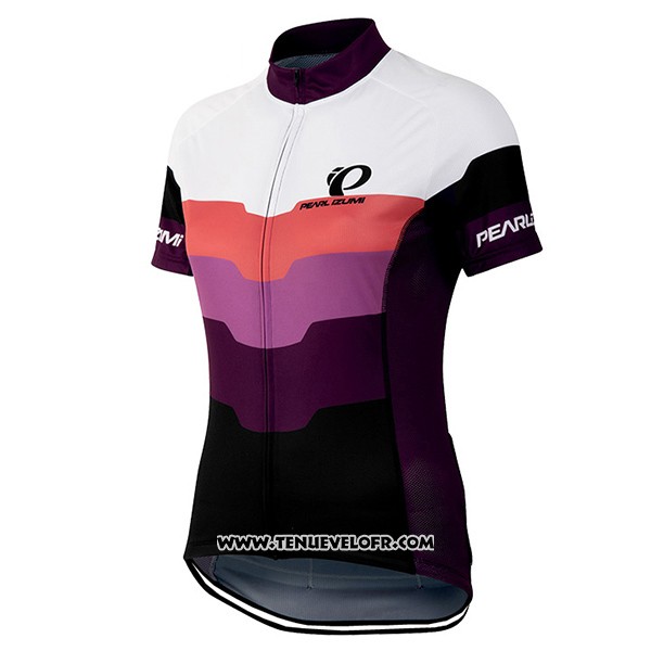 2016 Maillot Ciclismo Femme Pearl Izumi Noir et Violet Manches Courtes et Cuissard